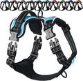 VIVAGLORY Dog Harness Easewalk No Pull Dog Harness with Handle Front Clip & Back Clip for Training Walking Lifting, No Pull Adjustable Easy On Padded Comfortable for Pet, XL, Sky Blue - Plain