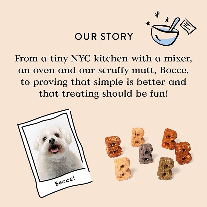 Bocce's Bakery Oven Baked PB & Banana Recipe Treats for Dogs, Wheat-Free Everyday Dog Treats, Real Ingredients, Baked in The USA, All-Natural Soft & Chewy Cookies, Peanut Butter & Banana, 6 oz