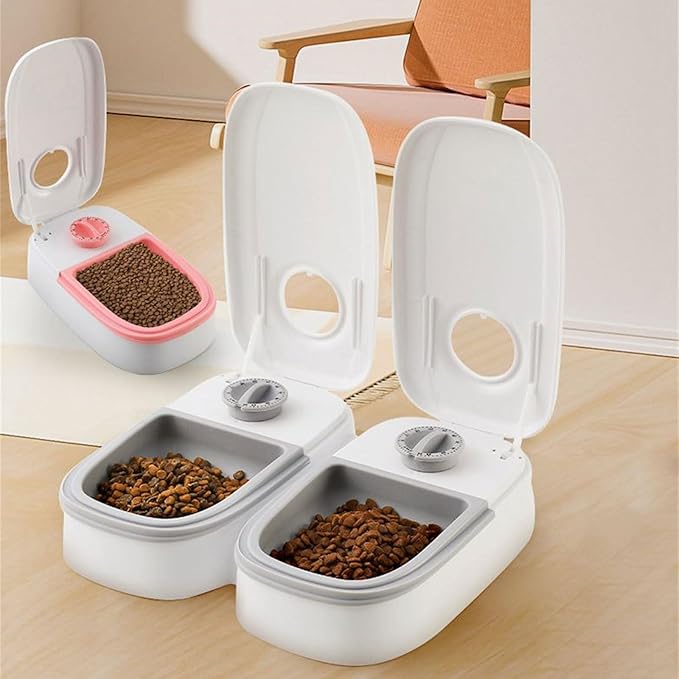 XISAOK Programmable Cat Feeder Automatic Food Dispenser for Small & Pets Electronic Portion Control