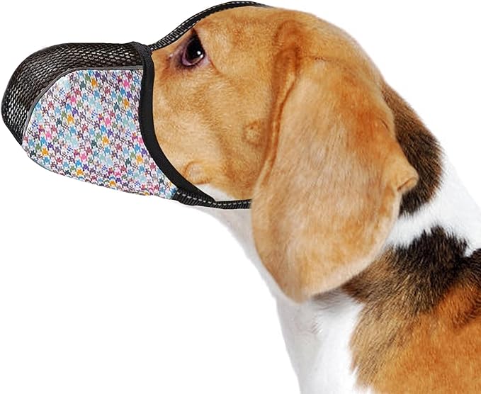 Dog Muzzle Medium Sized Dogs Anti Bite Bark Soft Air Mesh Muzzles Reflective Ajustable Full Coverage Dog Mouth Guard Cover for Grooming Scavenging Colour M
