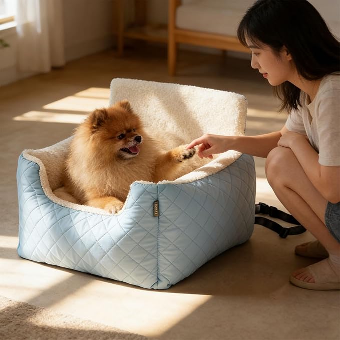 Safe Pet Car Seats Including Storage Pockets and Adjustable Strap for Secure Transport of Small to Media Breed Dogs Small Dog