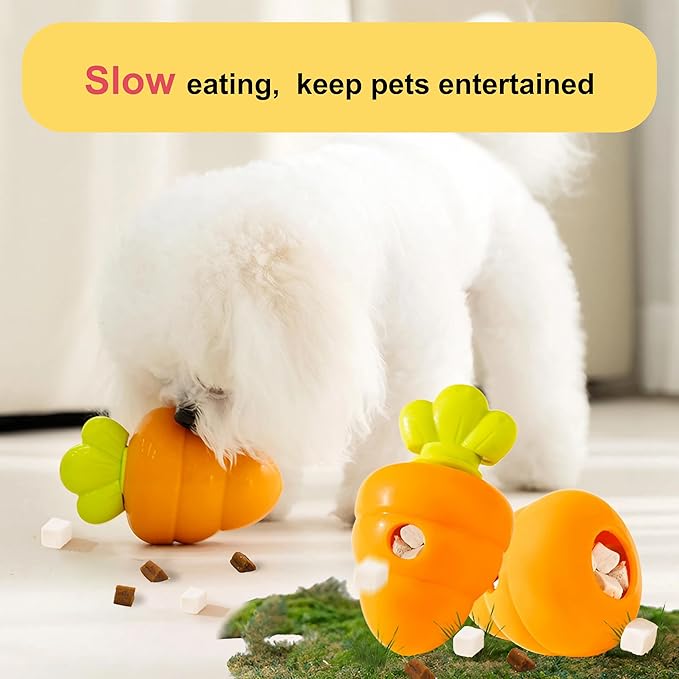 Dog Carrot Puzzle Toy Slow Feeder Nose Work Feed Games Hide and Seek Interactive Toy for Puppy IQ Stimulation &Treat (Orange, Medium)