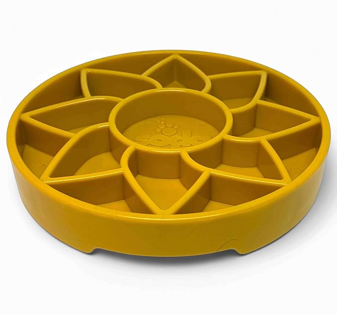 SodaPup Sunflower eTray – Durable Enrichment Feeder Made in USA from Non-Toxic, Pet-Safe, Food Safe Material for Mental Stimulation, Calming, Slowing Down Eating, Healthy Digestion, & More