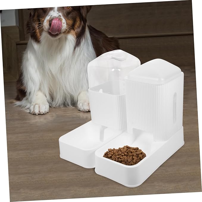 Kisangel 1set Automatic Pet Feeder and Water Dispenser for Dogs and Cats Non- Base Convenient High-Grade Food and Water Bowl for Stress Feeding and Hydration