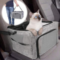 Car Pet Dog Cat Booster Seat,Collapsible Portable Dog Travel Car Seat & Carrier & Puppy Bag for Small Dogs Doggie Cats Up to 11LB with Clip-On Safety Belt Adjustable Strap Carry Bag