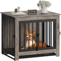 Dog Crate Furniture, 29 Inch Indoor Dog Kennel for Small Dogs Up to 30 LBS, Heavy Duty Wooden Pet Cage End Table with 3 Doors, Alloy Steel Frame & Removable Tray