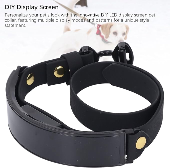 Glowing Collars for Dogs, LED Collar Smart DIY Screen Fashionable Glowing Dog Necklace, Rechargeable Light Up Pet Collar, Ensuring Visibility and Safety for Small Medium Large