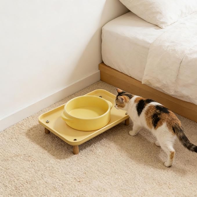 Generic Cat Dog Bowl Tray Pet Feeding Bowl Stand Comfort Pet Food Feeder Stands Cat Feeder Stand, for Food Dispenser