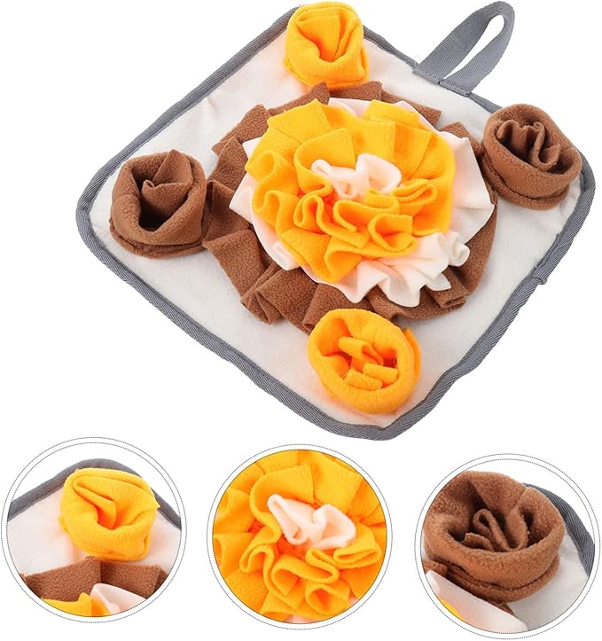 YARNOW Little Pet Foraging Mat for Small Animals Interactive Nose Work Snuffle Mat Slip Design for Rabbits Hamsters and More for Fun Treats and Toys