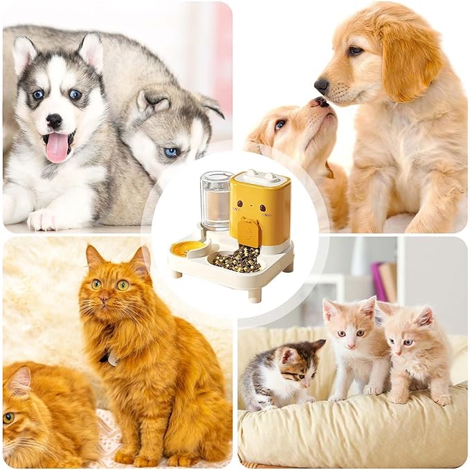 2 in 1 Dog Food Dispenser - Automatic Feeder with Water Bowl, Function Food Storage | Detachable Waterer, Convenient Travel and Home Feeding Station, Portable Care Accessory for Dogs,