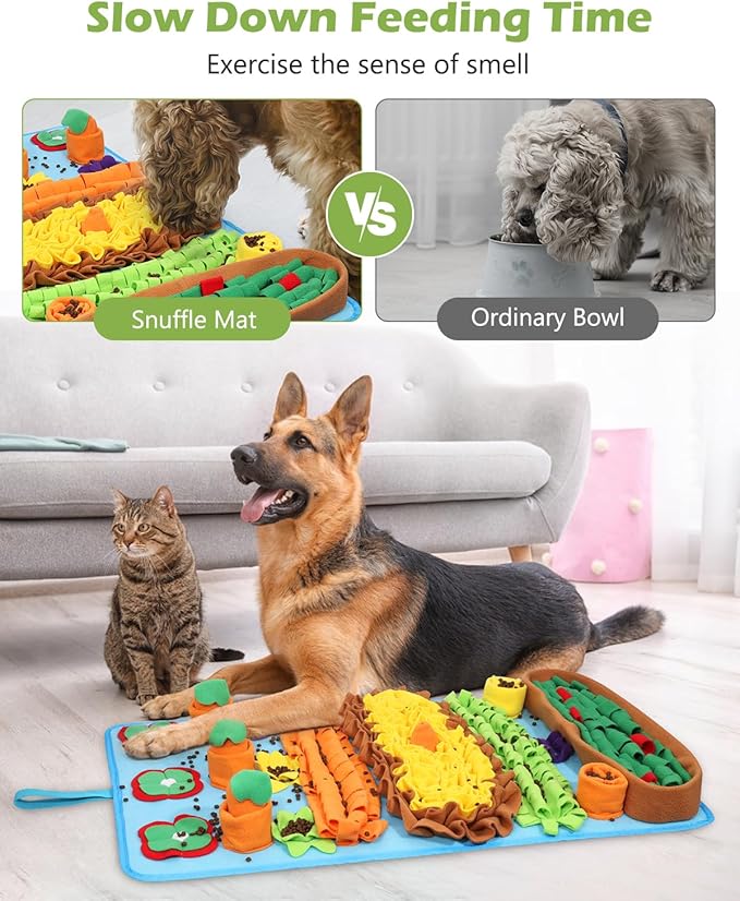 KeeKit Pet Snuffle Mat, 32"x20" Slow Feeding Mat for Dogs, Interactive Puzzle Toy for Training, Stress Relief & Mental Stimulation - Encourages Natural Foraging, Reduces Fast Eating