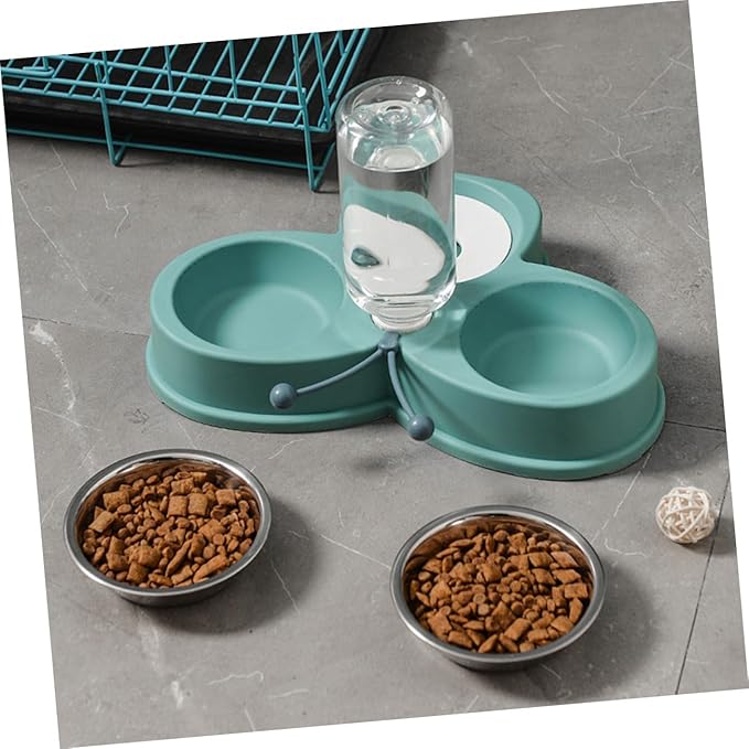 VANZACK Automatic PET Waterer and Feeder Dual Bowls for Cats and Dogs Multi-Function Design Skid Base Convenient and Portable Water Dispenser