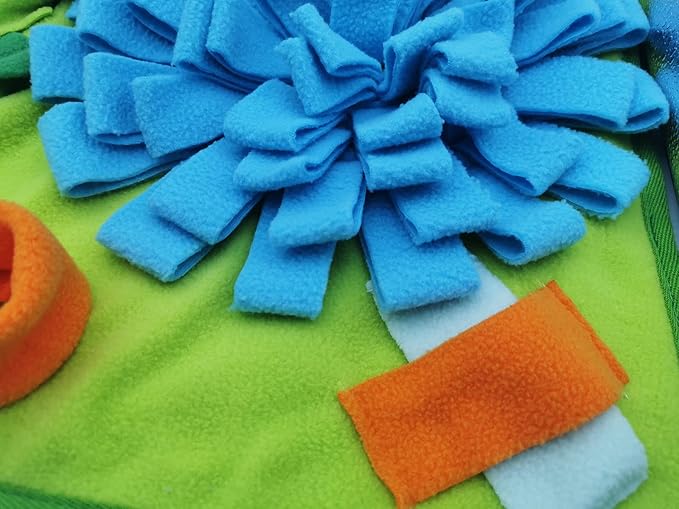 Dogs Snuffle Mat Pet Feeding Mats Puppy Sniffing Pad ,Cat Doggies Interactive Puzzle Toys for Multiple Breeds Encourages Natural Foraging Skills,Training and Stress Release (Light Blue)