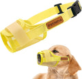 Coppthinktu Soft Dog Muzzle, Breathable Mesh Muzzle for Small Medium Large Sized Dog Mouth Cover, Adjustable Muzzles to Prevent Biting Barking Dogs Mouth Cover Allows Drinking (Yellow S)