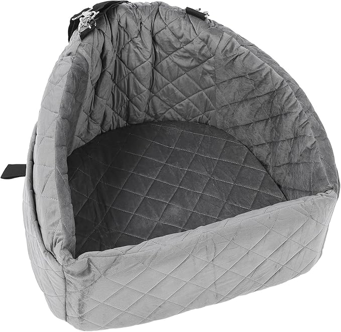 Car Dog Seat for Small Dogs, Extra Stable with Safety Belt, Pet Seat for Back and Front Seat, Gray