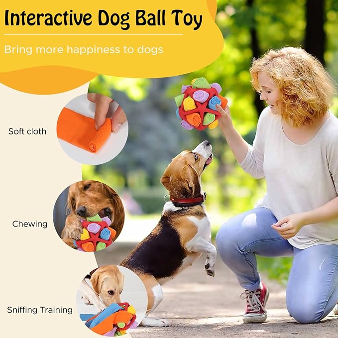 Snuffle Ball for Dogs, Interactive Petle Toys for Training Natural Foraging Skills, Food Ball for S/M/L Dogs (White)