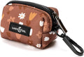 Lucy & Co. Chocolate Meadows Dog Poop Bag Holder - Leak Proof Dispenser - Hygienic Pet Poop Pickup (Brown & White Floral)