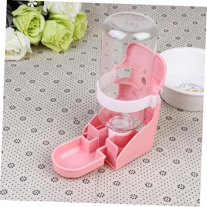 BESPORTBLE Leakproof Automatic Pet Water Dispenser Practical Drinking Feeder for Dogs Cats and Animals Cage Mounted Water Container Pink