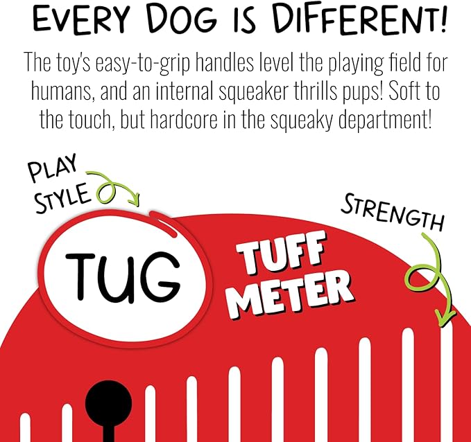 Jolly Pets Jolly Tug-a-Mal Turtle Tug/Squeak Toy, Medium (JTA73)