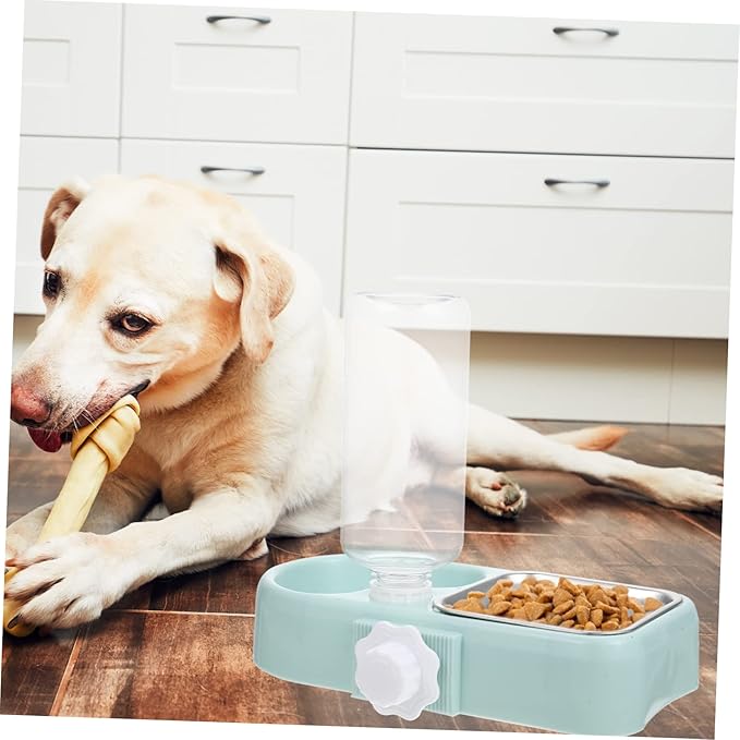 Happyyami Pet Supplies Elevated Dog Cat Food Dish Auto Water Filler Safe Shatter-Resistant Feeder