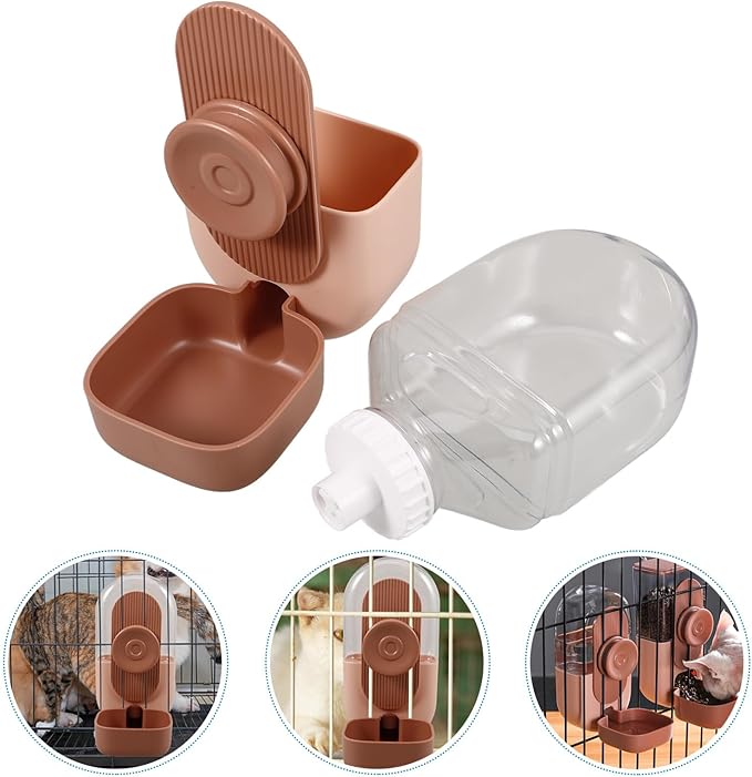 Cat Water Dispenser Automatic Pet Waterer Feeder Bowl Secure Hanging Pet Waterer for Dogs and Cats