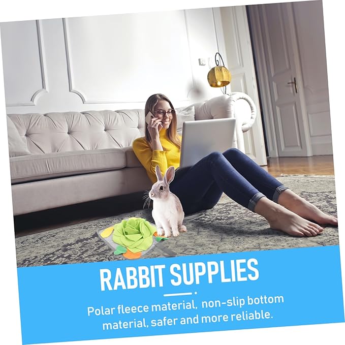 Rabbit Training Mat Pet Feeding Pad Bunny Snuffle Toy Made of Polar Fleece Aid