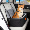 MCY Dog Car Seat for Large Medium Dogs, Dog Booster Seat with Thick Cushion, Portable Washable Pet Under 55 lbs, 2 Safety Leashes Travel Car Bed, Suitable for Home and Outdoor, Black/Grey