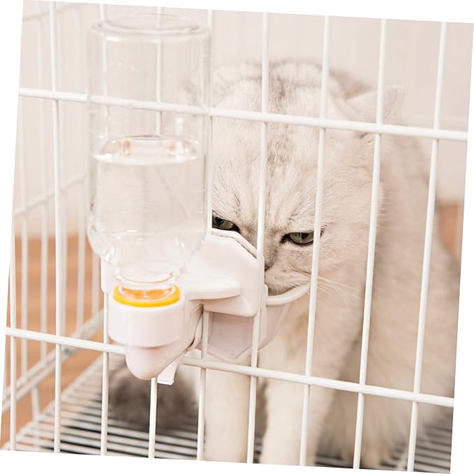 Automatic Pet Water Dispenser Water Feeder for Cats and Dogs Easy to Install Durable Material for Cages and Pet Supplies White