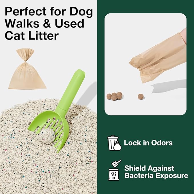 VETRESKA Dog Poop Bags, Leak Proof, Extra Thick and Large Pet Waste Bags for Dog Walking and Cat Litter, Sandalwood & Almond Scented, 300 Bags
