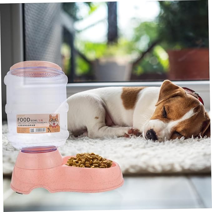 Beaupretty Automatic Pet Food Dispenser Capacity Indoor Feeder for Cats and Dogs Convenient Food Storage Bowl Smooth Surface Design for Safe Feeding Home Pet Supply