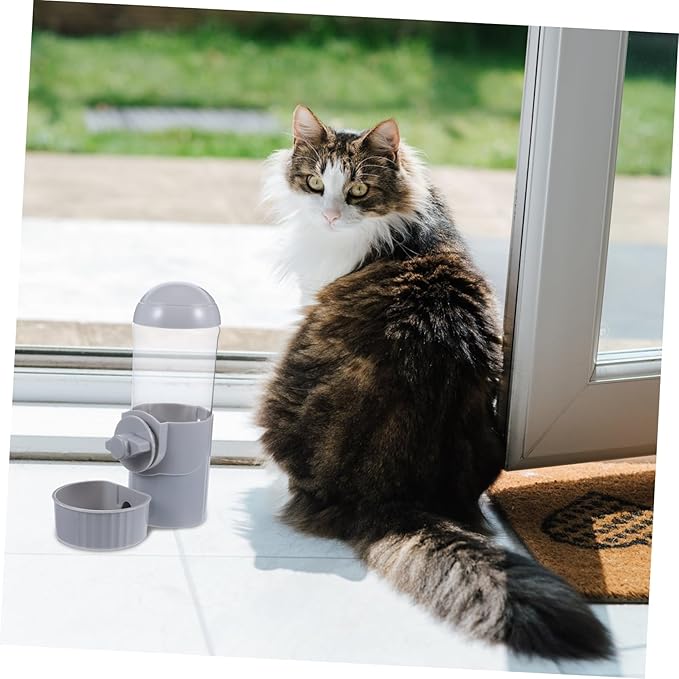 POPETPOP Automatic Pet Water Feeder Dispenser for Dogs and Cats Compact Hanging Design Leak Capacity Easy Installation for Home and Travel