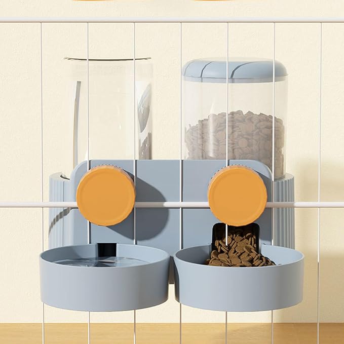 Automatic Pet Food Water Dispenser Set for Dogs Cats, Feeder and Waterer with Bowls, Hanging Food Water Dispenser Set, Efficient and Convenient, Suitable and