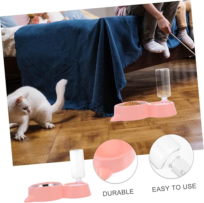 Milisten 1pc Automatic Pet Water Dispenser Food Feeder Cat Ear Design Dual Use for Dogs and Cats Easy to Break and Pressure Resistant