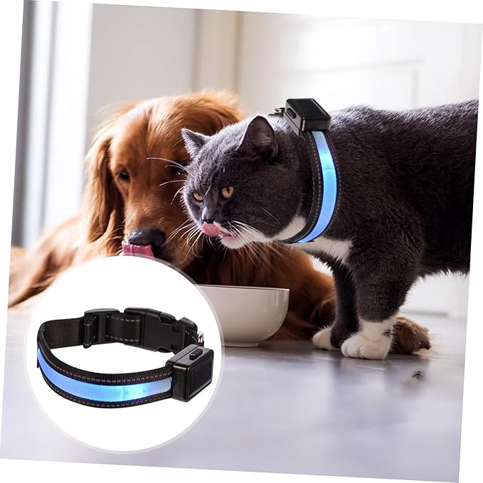 UPKOCH LED USB Rechargeable Glowing Dog Collar Light Up PET Collar Flashing Function Adjustable Size for Dogs and Cats Suitable for Nighttime Walks