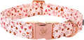 Elegant Little Tail Pink Heart Dog Collar, XL, Cotton, Unique Design, Hearts, Multiple Occasions, Large Dogs