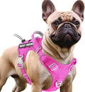 BARKBAY Service Dog Vest Tactical Dog Harness Medium Large Sized Dog Tags Personalized No Pull Adjustable Harness Reflective K9 Working Training Easy Control Military Molle System(Pink,S)