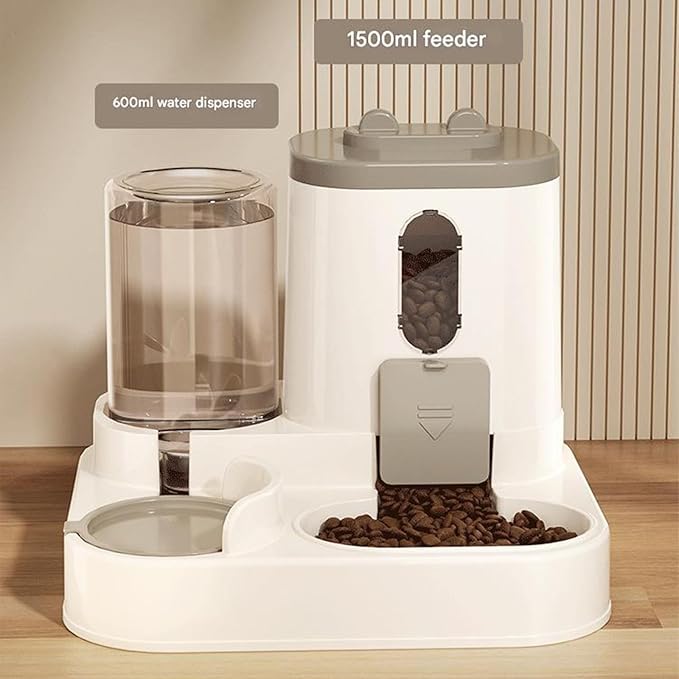 Elevated Pet Feeders with Removable Bowl and Automatic Water Dispenser Cat Dogs