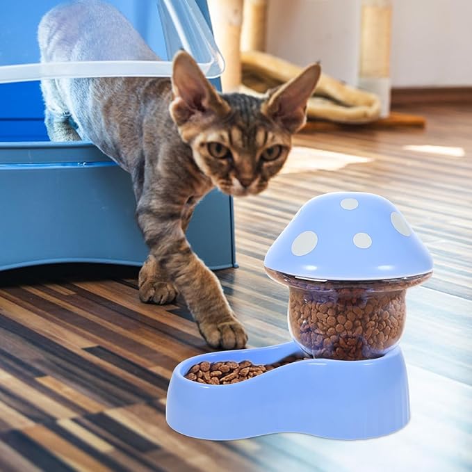 POPETPOP Automatic Cat Feeder Gravity Design Pet Food Dispenser for Cats and Dogs Durable and Easy to Fill Convenient Feeding for Home Use