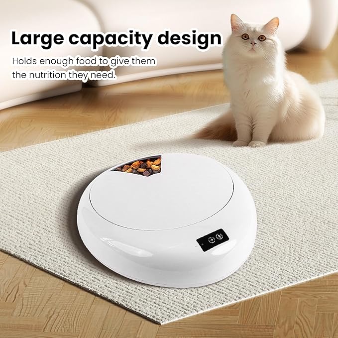 Cat Wet Food Dispenser, Large Capacity Design App Smart Control Auto Wet Food Automatic Cat Feeder for Indoor Cats and Dogs(Black) (White)