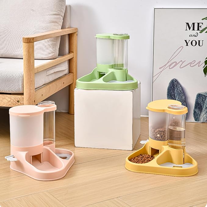 Cat Food Dispenser, Transparent 2 in 1 Food and Water Feeder, Automatic Cat Feeder, Transparent Feeding Tool for Cats, Dogs, and Other Animals (C)