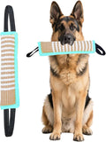 Clysoru Squeaky Tug Toy for Dogs Jute with 2 Strong Handles Lasting Training Equipment Puppy to Large Dog Interactive Toys of War Pull Indestructible Rope Pet Crinkle Teething