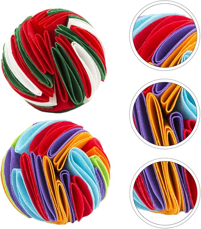 BESPORTBLE 2PCS Dog Sniff Balls Interactive PET Snuffle Toys 15cm Diameter Slow Feeder Balls for Chewing Sniffing for Training Engaging Dogs