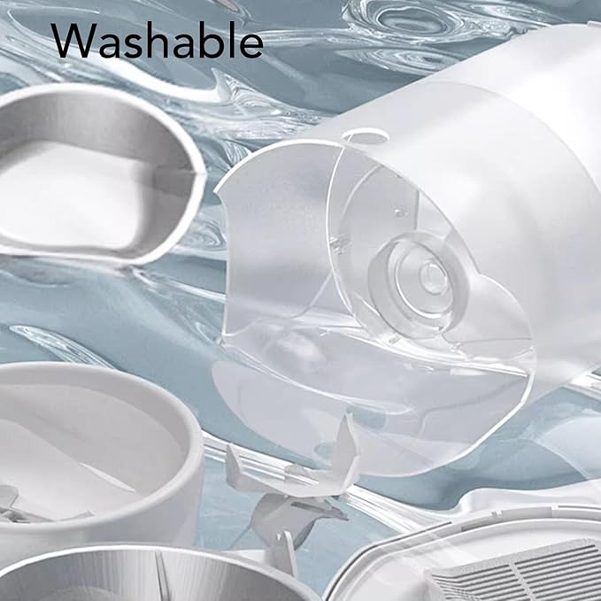 Automatic Cat Feeder, 3L Smart Timed Ration Cat Feeder, Auto Dog Feeder with 2 Stainless Steel Bowls, Battery Powered & Transparent Pet Feeder (White Double Bowl)