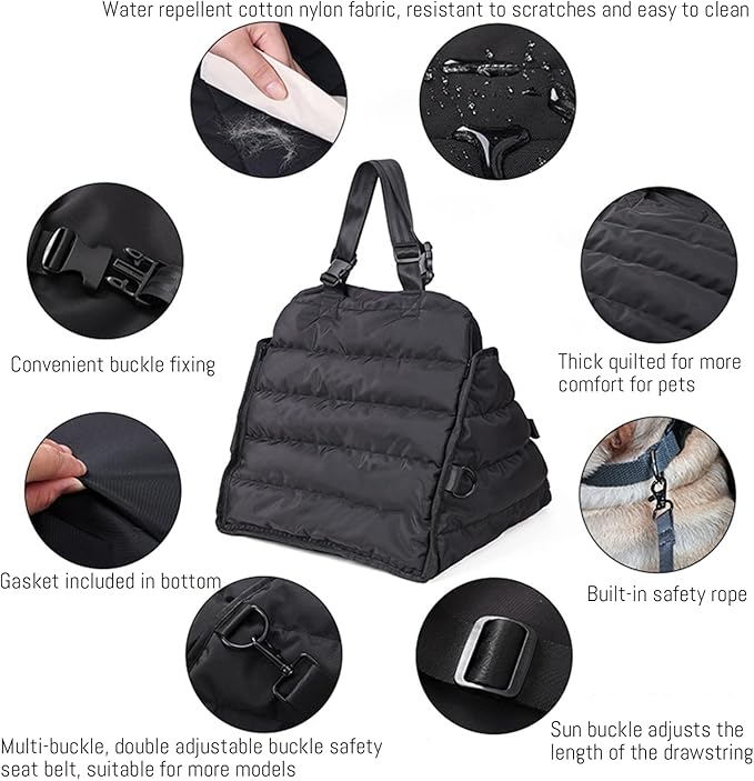 Car Seat Travel Bag Dog Car Seat for Dog Cat Puppy Small Animal Travel Cage Within 18 Lbs,Puppy Dog Booster Seats Carrier Bed,Perfect for Cars, Trucks and Suvs