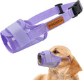 Coppthinktu Soft Dog Muzzle, Breathable Mesh Muzzle for Small Medium Large Sized Dog Mouth Cover, Adjustable Muzzles to Prevent Biting Barking Dogs Mouth Cover Allows Drinking (Purple XL)