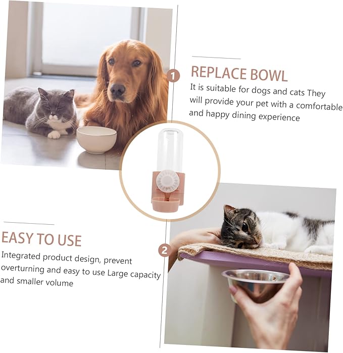2pcs Automatic Dog Cat Water Dispenser Hanging Bottle Pet Supply Easy Cleaning for Puppies Cats