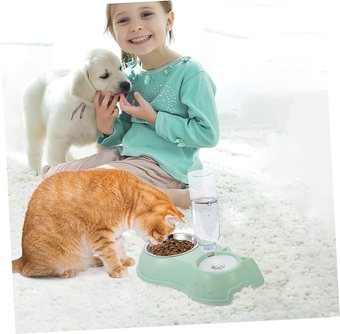 GANAZONO 1Set Automatic Detachable Pet Feeder Water Dispenser Convenient Dual Use Bowl for Cats and Dogs Resistant Design for Home and Pet Stores
