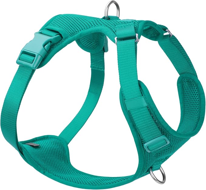 No Pull Dog Harness for Small Medium Large Dogs - Adjustable 2 Layer Mesh Dog Vest with Dual Clip, Escape Proof, Quick Release, Lightweight Breathable Mesh for Walking Hiking (MARRS Green,XL)