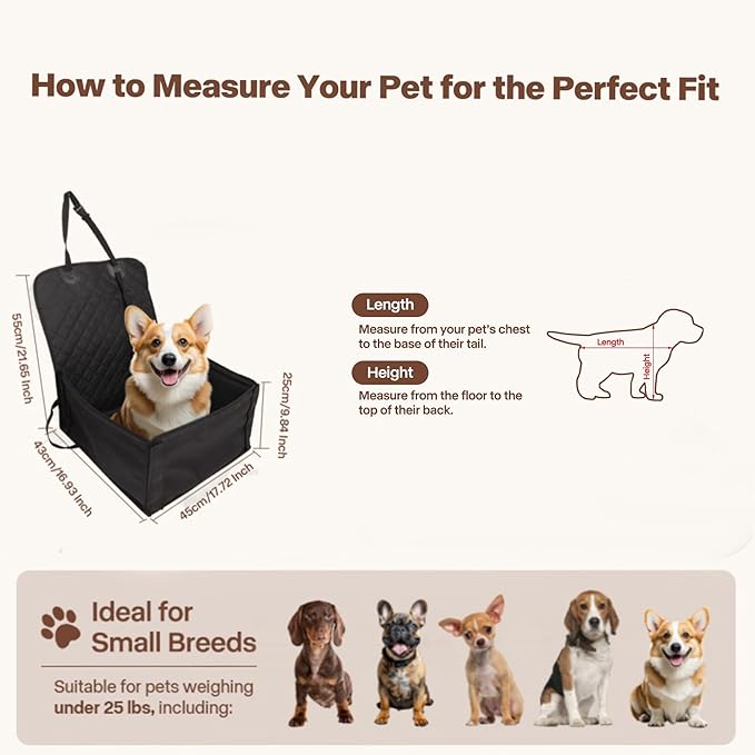 PAWISE Dog Front Seat Cover for Car,2-in-1 Full Protection Dog Car Seat Cover with Safety Belt, Waterproof Single Pet Seat Cover,Fits Trucks, SUVs, Jeep