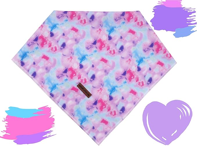 Elegant Little Tail Bandana for Boy Girl Small Medium Large Dogs, Comfortable Bibs Scarf, Adjustable Square Kerchief